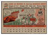 1956 Topps Baseball #107 Eddie Mathews Braves EX-MT Gray 519346