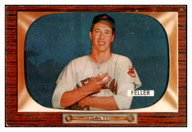 1955 Bowman Baseball #134 Bob Feller Indians EX 519349