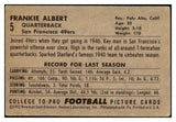 1952 Bowman Large Football #005 Frankie Albert 49ers VG-EX 519357