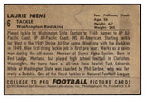 1952 Bowman Large Football #006 Laurie Niemi Washington GD-VG 519358