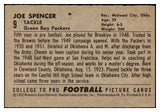 1952 Bowman Large Football #009 Joe Spencer Packers VG 519361