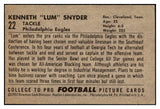 1952 Bowman Large Football #022 Ken Snyder Eagles EX-MT 519374