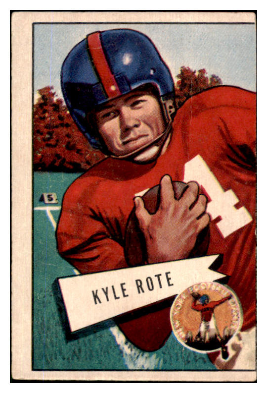 1952 Bowman Large Football #028 Kyle Rote Giants Fair 519378