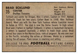 1952 Bowman Large Football #035 Brad Ecklund Texans VG 519382