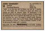 1952 Bowman Large Football #050 John Sandusky Browns EX-MT 519394