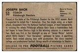 1952 Bowman Large Football #053 Joseph Bach Steelers FR-GD 519399