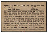 1952 Bowman Large Football #071 Tex Coulter Giants VG-EX 519413