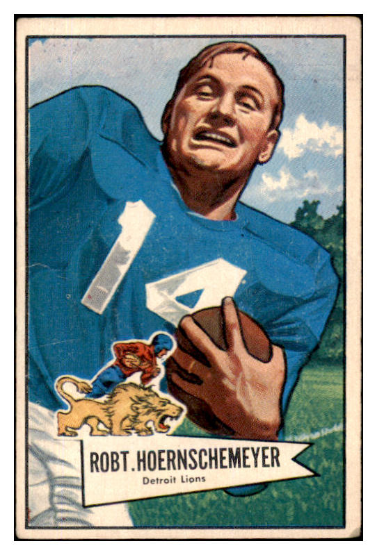 1952 Bowman Large Football #079 Bob Hoernschemeyer Lions VG-EX 519420