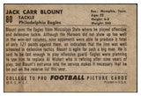 1952 Bowman Large Football #080 Jack Blount Eagles VG-EX 519421