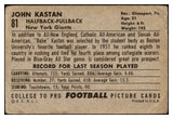 1952 Bowman Large Football #081 John Kastan Giants FR-GD 519422