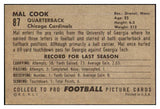 1952 Bowman Large Football #087 Mal Cook Cardinals EX-MT 519428