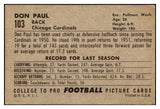 1952 Bowman Large Football #103 Don Paul Cardinals EX 519440