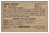 1952 Bowman Large Football #119 Frank Ziegler Eagles EX 519448