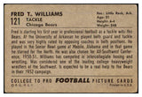 1952 Bowman Large Football #121 Fred Williams Bears PR-FR 519450