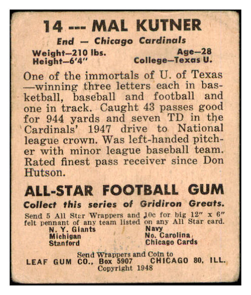 1948 Leaf #014 Mal Kutner Cardinals GD-VG 519478