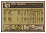 1961 Topps Baseball #180 Bobby Richardson Yankees VG-EX 519521