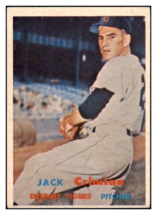 1957 Topps Baseball #297 Jack Crimian Tigers EX 519524