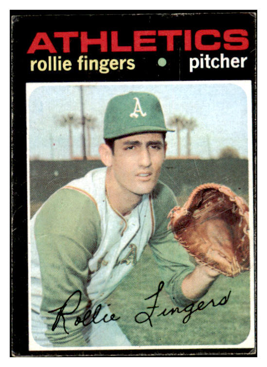 1971 Topps Baseball #384 Rollie Fingers A's EX 519544