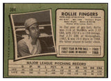 1971 Topps Baseball #384 Rollie Fingers A's EX 519544