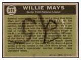 1961 Topps Baseball #579 Willie Mays A.S. Giants Good ink back 519564