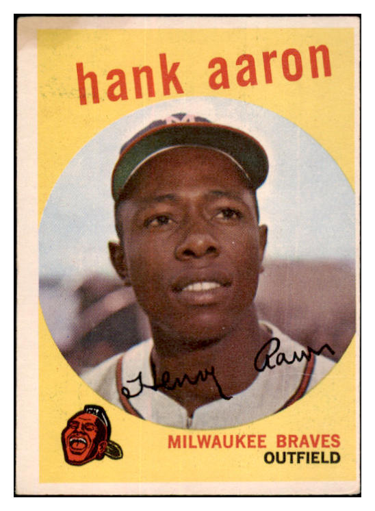 1959 Topps Baseball #380 Hank Aaron Braves VG-EX 519567