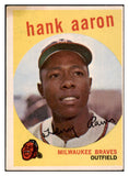 1959 Topps Baseball #380 Hank Aaron Braves VG-EX 519567