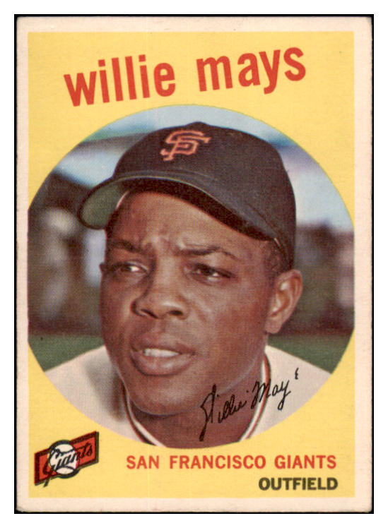 1959 Topps Baseball #050 Willie Mays Giants EX 519568