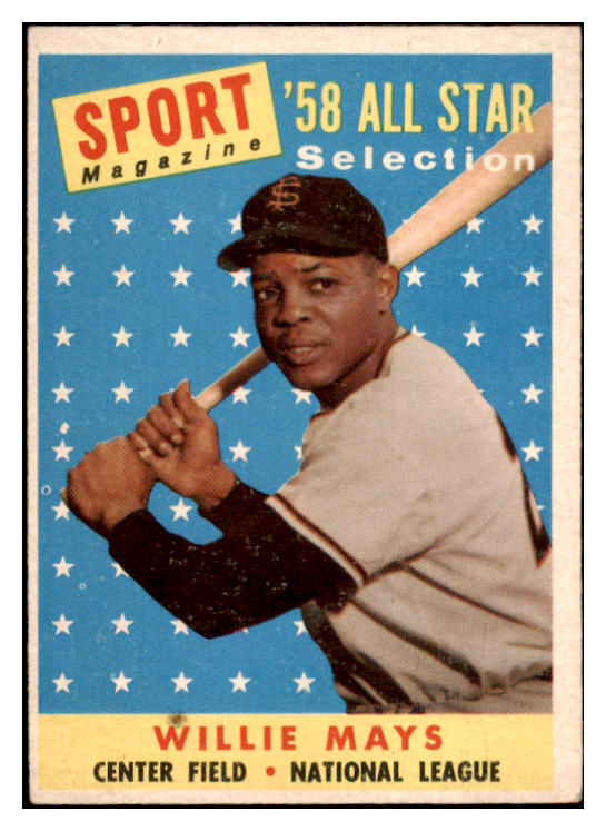 1958 Topps Baseball #486 Willie Mays A.S. Giants VG-EX 519569