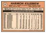 1969 Topps Baseball #375 Harmon Killebrew Twins EX 519571