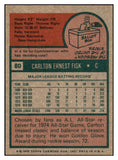 1975 Topps Baseball #080 Carlton Fisk Red Sox EX 519579