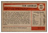 1954 Bowman Baseball #017 Tom Gorman Yankees NR-MT 519583