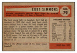 1954 Bowman Baseball #079 Curt Simmons Phillies NR-MT 519590