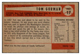 1954 Bowman Baseball #017 Tom Gorman Yankees NR-MT 519592