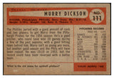 1954 Bowman Baseball #111 Murry Dickson Phillies NR-MT 519611