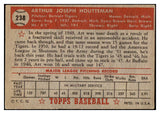 1952 Topps Baseball #238 Art Houtteman Tigers EX 519625