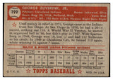 1952 Topps Baseball #199 George Zuverink Indians EX 519626