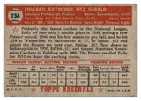 1952 Topps Baseball #236 Ed Fitzgerald Pirates EX 519627