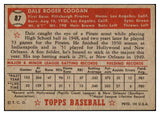 1952 Topps Baseball #087 Dale Coogan Pirates EX 519630