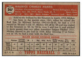 1952 Topps Baseball #207 Mickey Harris Indians EX 519632