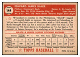 1952 Topps Baseball #144 Ed Blake Reds EX 519636