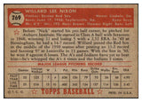 1952 Topps Baseball #269 Willard Nixon Red Sox EX 519641