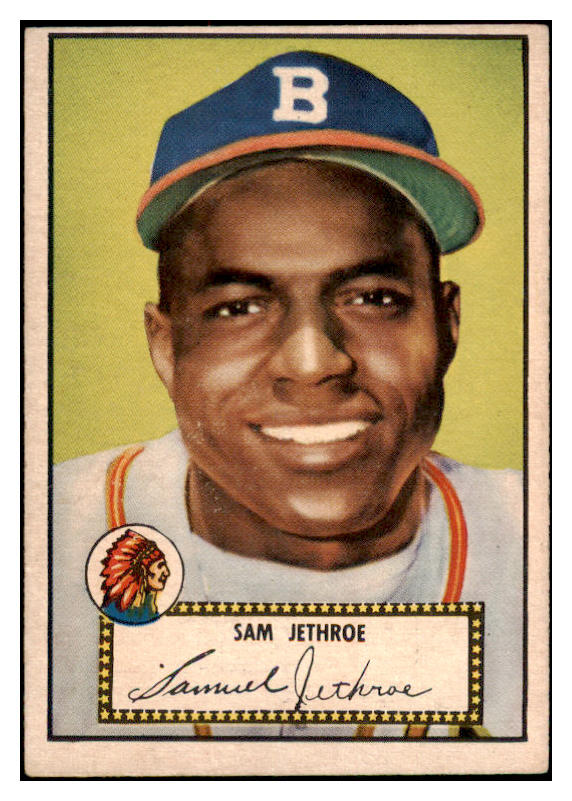 1952 Topps Baseball #027 Sam Jethroe Braves EX Red 519642