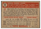 1952 Topps Baseball #018 Merrill Combs Indians EX Red 519643