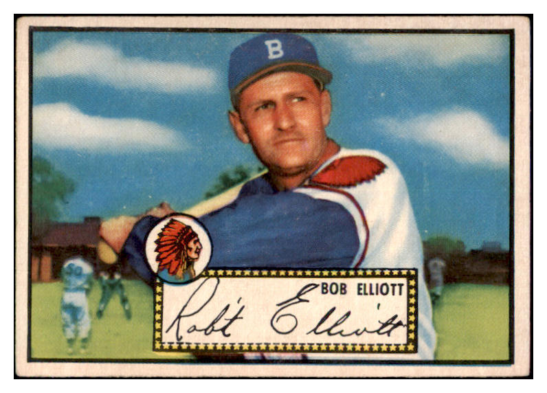 1952 Topps Baseball #014 Bob Elliott Braves EX Red 519644