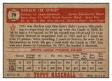 1952 Topps Baseball #079 Gerry Staley Cardinals EX Red 519645