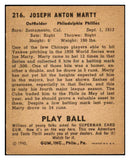 1940 Play Ball #216 Joe Marty Phillies EX+/EX-MT 519666