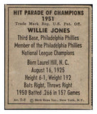 1951 Berk Ross #002-8 Willie Jones Phillies EX-MT 519716