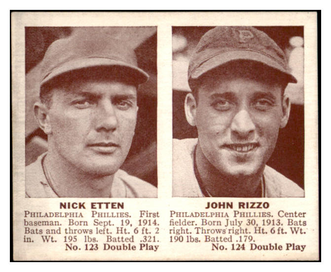 1941 Double Play #123/124 Nick Etten John Rizzo EX-MT 519725