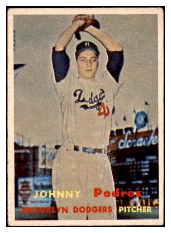 1957 Topps Baseball #277 Johnny Podres Dodgers VG-EX 519742