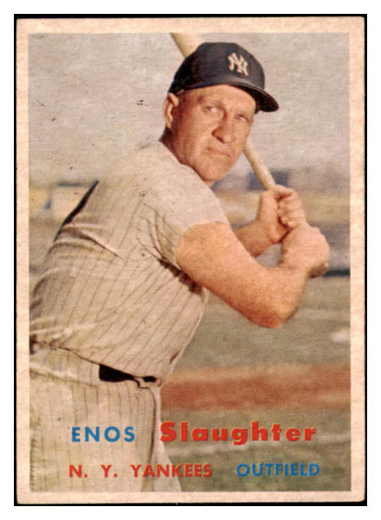 1957 Topps Baseball #215 Enos Slaughter Yankees EX+/EX-MT 519747